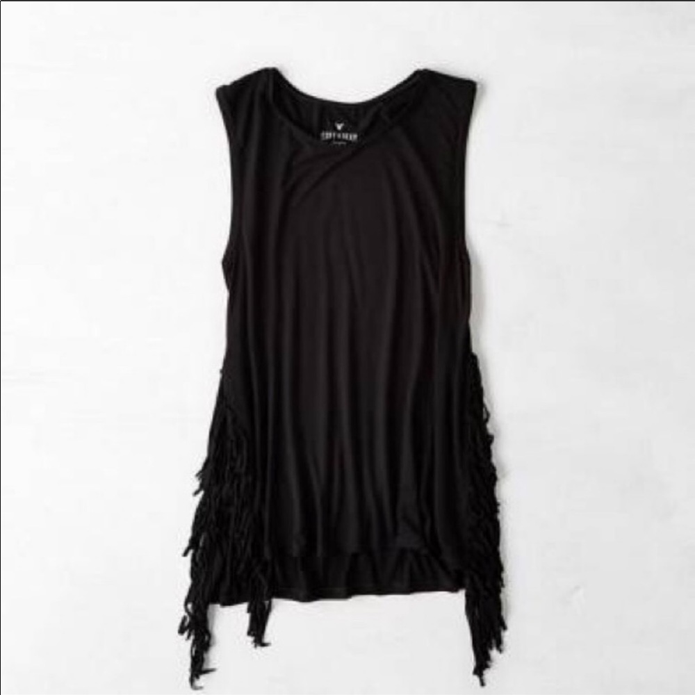 American Eagle Soft and Sexy Fringed Tee
